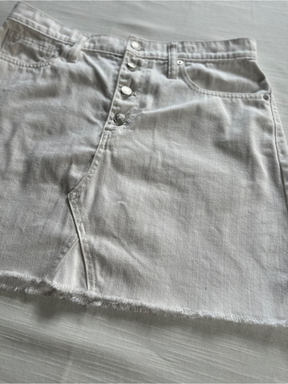 MADEWELL White Rigid Denim A-Line Miniskirt | 30